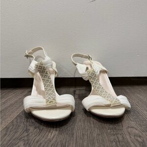 Elegant White Strappy High Heel